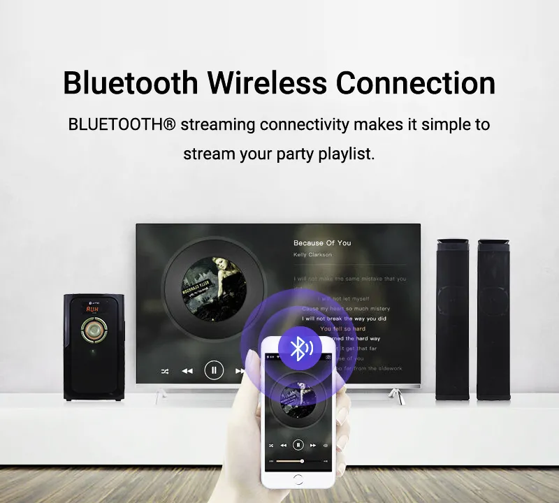 Ailyons SB-501 2.1CH Soundbar & Subwoofer System – 15000W PMPO Bluetooth Speaker