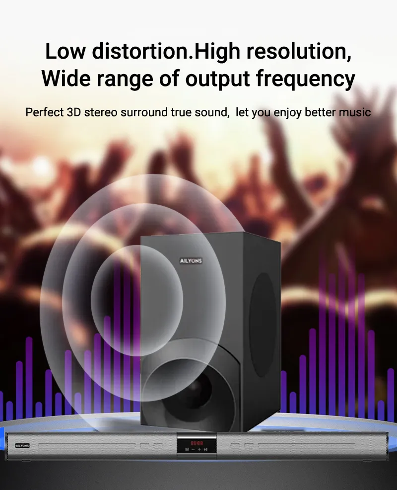Ailyons SB-501 2.1CH Soundbar & Subwoofer System – 15000W PMPO Bluetooth Speaker