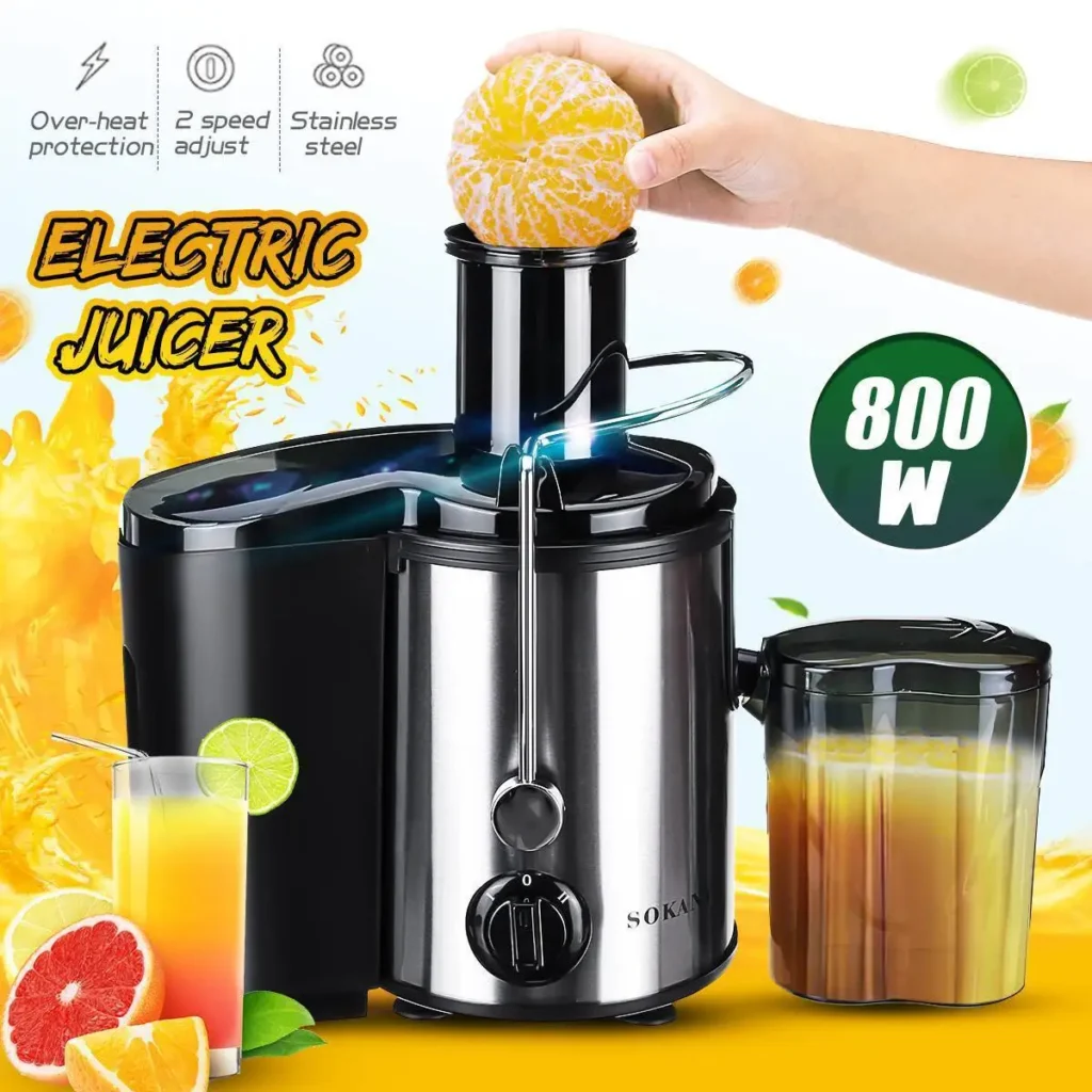 Sokany SK-400 800W Juice Extractor – Wide Mouth Centrifugal Juicer