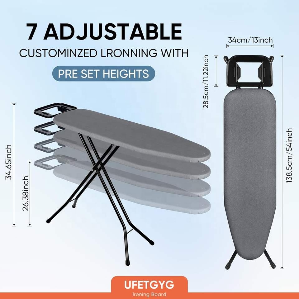 Joyful Foldable Ironing Board with 7 Adjustable Heights