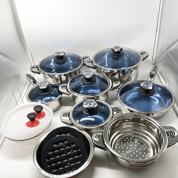 Marwa 30-Piece Stainless Steel Non-Stick Cookware Set – German Life Kitchen Pots Kenya