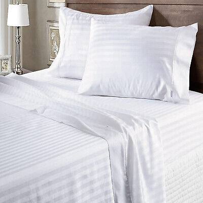 Luxury White Stripe Bedsheet Set – 4 Pcs