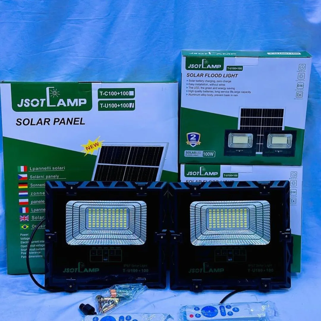 JSOT 2-in-1 Solar Flood Light – 100W/200W/300W Dual-Head Solar Security Light Kenya
